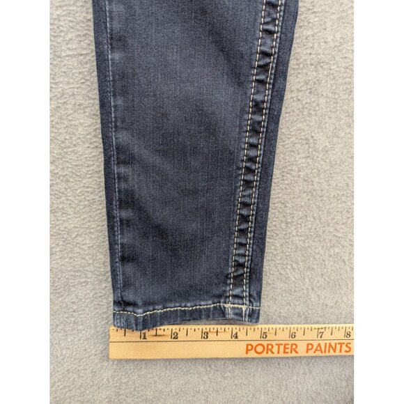 Miss Me Jeans Womens 28 Dark Wash Mid Rise Skinny Embellished Contrast Stitching - Picture 7 of 16